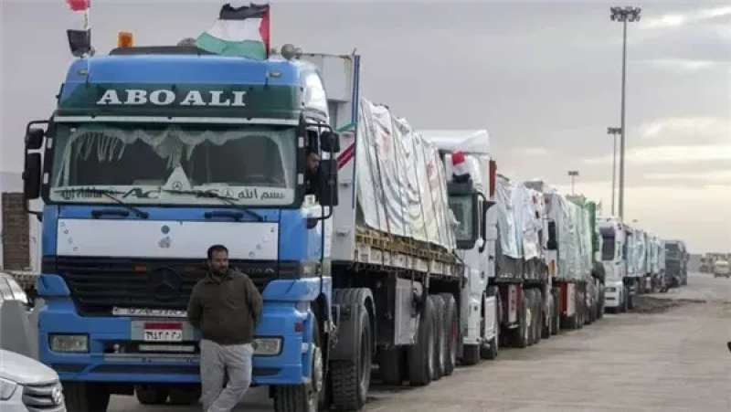 المساعدات المصرية المتجهه لقطاع غزة